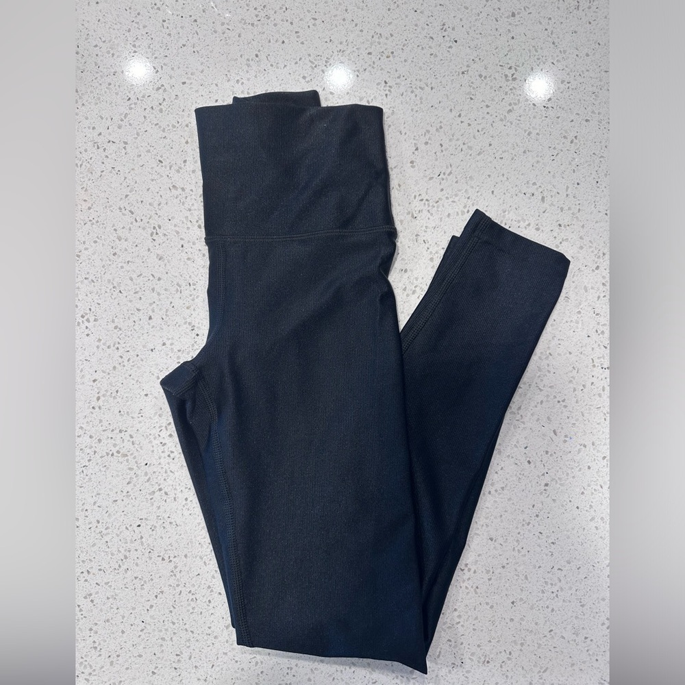 AERIE Ribbed Shine High Waisted Legging NWT Black Size XS
